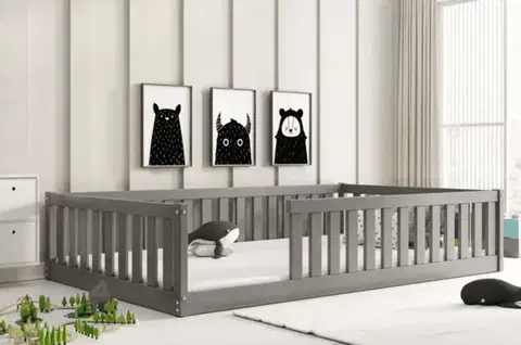 Postele BMS Detská jednolôžková posteľ BELLA SIMA | 120 x 200 cm Farba: Grafit