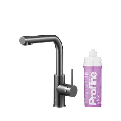 Kuchynské batérie KFA - Duero pure basic, filtrujúca s otočnou výtokovou armatúrou, PVD gunmetal šedá + profine lilac s 6623-915-61