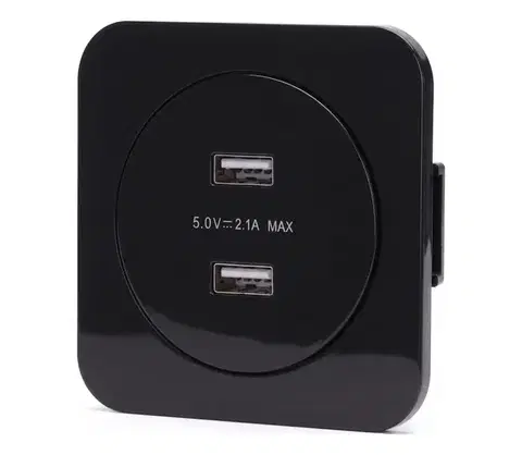 Predlžovacie káble  B.V.  - USB napájacia zásuvka s rámčekom 2x USB-A čierna AI2773+AI2772