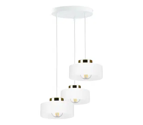 Svietidlá Keter Lighting Závesný luster na lankovom vedení IGNIA 3xE27/60W/230V biela/zlatá 3403