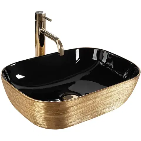 Umývadlá REA - Umývadlo na dosku Belinda BLACK GOLD BRUSH REA-U8780