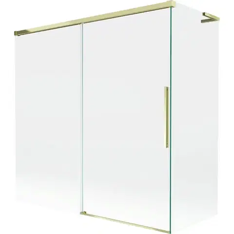 Sprchové dvere MEXEN/S - Rox L vaňová zástena 2-krídlová posuvná 170 + 80 x 150, transparent, zlatá 8C9L-170-080-50-00