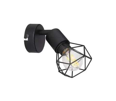 Svietidlá Globo 54802S-1 - Nástenné bodové svietidlo XARA 1xE14/40W/230V čierna 54802S-1