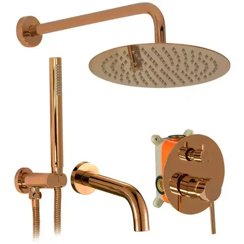 Kúpeľňové batérie REA - Podomietková kúpeľňová sada LUNGO Copper + BOX REA-P7998