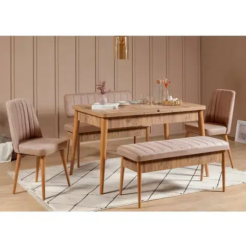 Konferenčné stolíky Jedálenský set Vina Atlantic Pine and Stone, 5 ksdielov
