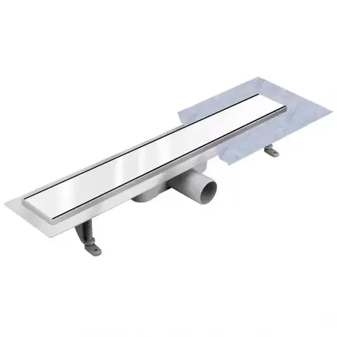 Sprchové kúty Odtokový žľab Inox Biele sklo 700