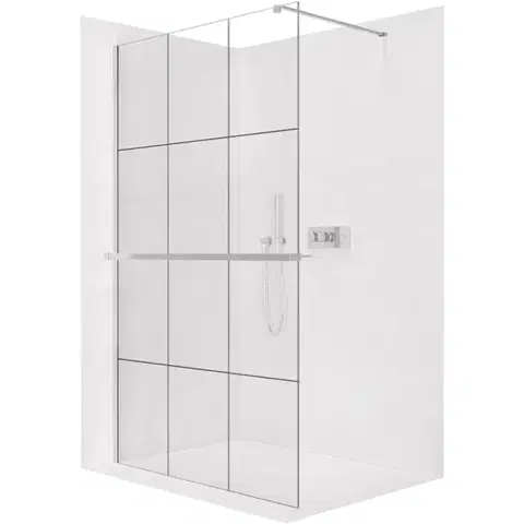 Držadlá k vani CERANO - Sprchová zástěna Walk-in Onyx Cube L/P - 8 mm + polička/držák na ručníky - hranatá vzpěra  - chrom, industriální sklo - 150x200  CER-8050BD634