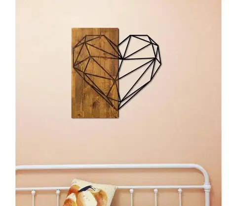Obrazy  Nástenná dekorácia 58x58 cm srdce drevo/kov 899SKL1338