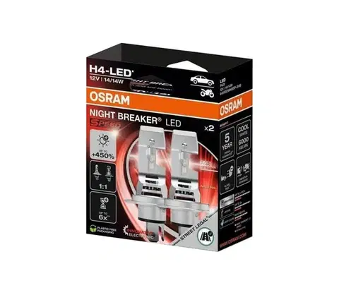 Žiarovky Sada 2x LED autožiarovka NIGHT BREAKER SPEED H4 P43T/14W/12V 6000K - Osram 64193DWNBSP-2HB