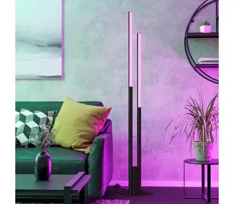 Lampy Eglo 900082 - LED RGBW Stmievateľná stojacia lampa FRAIOLI-Z2xLED/16W/230V čierna 900082