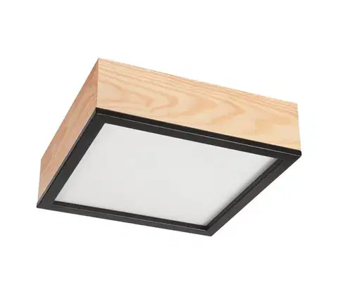 Svietidlá  Stropné svietidlo NATURAL SQUARE 2xE27/15W/230V 31x31 cm borovica/čierna LD-PD-9.4/SOSNA/CZARNY