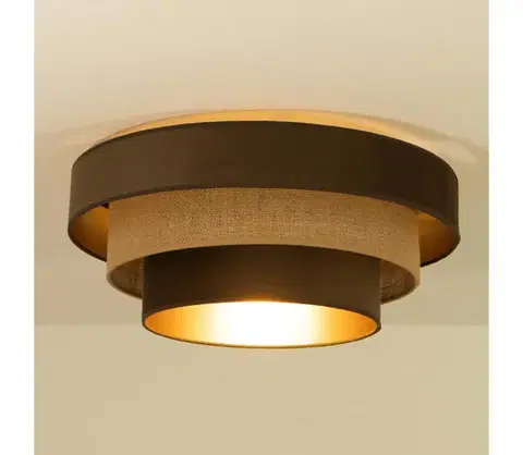 Svietidlá  Stropné svietidlo WENTA 1xE27/60W/230V pr. 50 cm hnedé/juta H0841