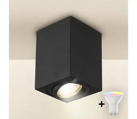 Svietidlá BRILAGI - stmievateľné LED RGBW bodové svietidlo MIA 1xGU10/4,8W/230V 100x80 mm čierna BG0596+AI2382