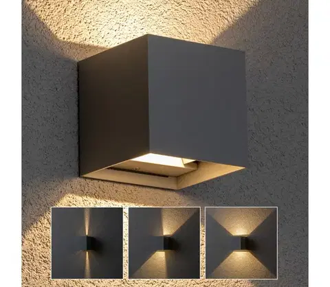 LED osvetlenie BRILAGI - LED Vonkajšie nástenné svietidlo CUBE LED/6W/230V šedá IP54 WO-HR60432-LED-OEM-SA