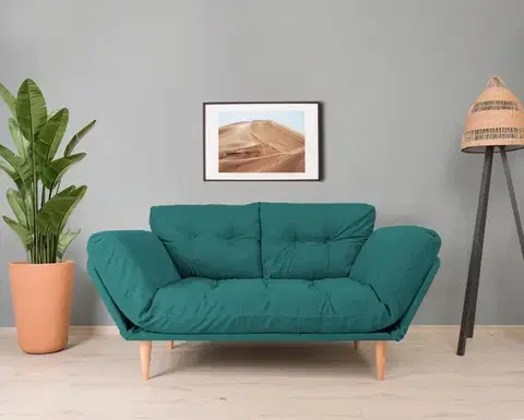 Pohovky a gauče Trojmiestna rozkladacia pohovka Nina Daybed - Petrol Green GR124