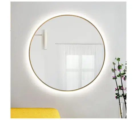 Svietidlá Baltica Design - LED zrkadlo s podsvietením BRIGHT 15W/230V 4500K priemer 90 cm IP65 zlaté Bright 90 Golden neutral