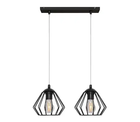 Svietidlá  Luster na lanku AGAT 2xE27/15W/230V W-L 1300/2 BK