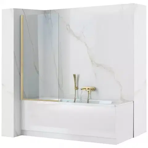 Vaňové zásteny Vaňová zástena Elegant 70x140 gold brush