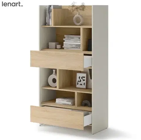 Nábytok Dig-net nábytok Regál Lenart BED CONCEPT BC-27 | kašmír / dub nagano