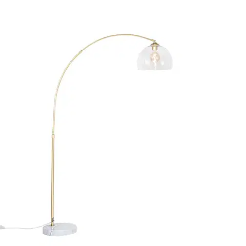 Oblúkové lampy Moderná oblúková lampa mosadz s priehľadným sklom - Arc