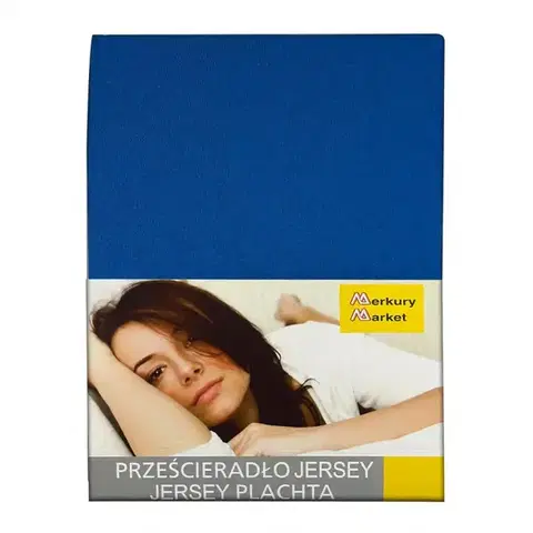 Bytový textil Prestieradlo jersey s gumičkou 180x200 námornícka modrá 29