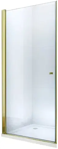 Sprchovacie kúty MEXEN - Pretoria sprchové dvere krídlové 70, transparent, zlatý sa stenovým profilom 852-070-000-50-00
