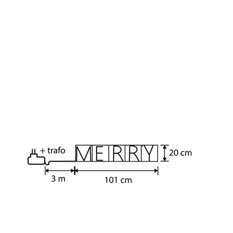 Svetelné reťaze do exteriéru Vianočná nástenná lampa čierna MERRY vrátane LED s časovačom IP44 - Yoro