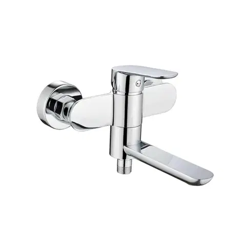 Kúpeľňové batérie Mereo Vaňová nástenná batéria so sklopným ramienkom, Viana, bez príslušenstva, 150 mm, chróm CBE90203