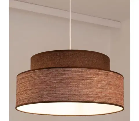 Svietidlá  Luster na lanku GRACE 1xE27/60W/230V pr. 40 cm hnedá/béžová 0604