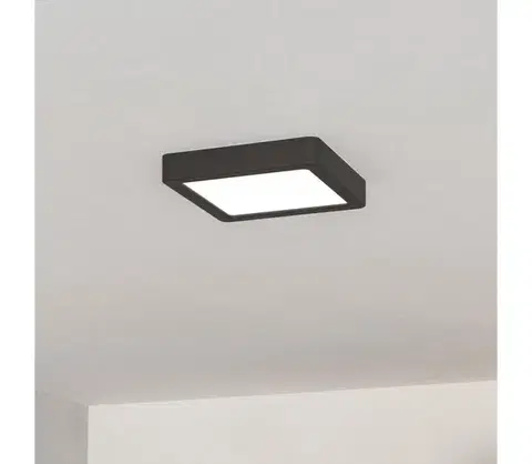 Svietidlá Eglo 901302-LED Stropné svietidlo FUEVA LED/7W/230V 2700/4000/6500K 15x15cm čierne 901302