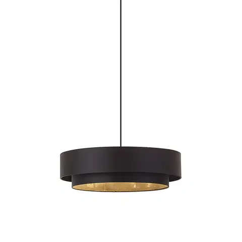 Závesné svietidlá Moderné závesné svietidlo čierne 50cm 3-svetlá - Drum Duo