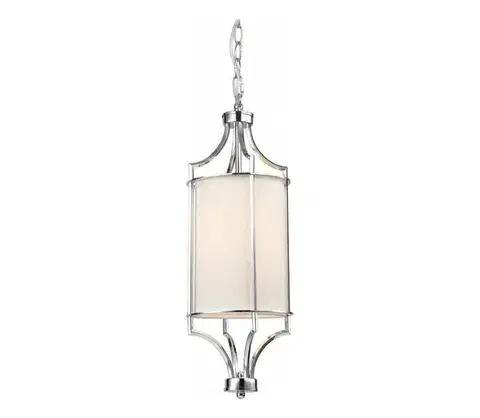 Svietidlá Open Design OR80551 - Luster na reťazi LUNGA 1xE27/15W/230V lesklý chróm/biela OR80551