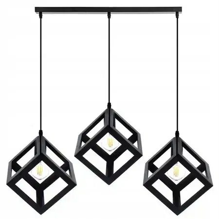 Lampy do obývačky Luster Talus Kostka Black Lw3
