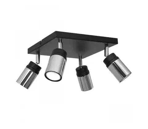 Svietidlá  Bodové svietidlo NEST 4xGU10/8W/230V čierna/chróm 1791