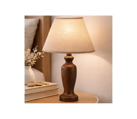Lampy  Stolná lampa AMFORA 1xE27/60W/230V tmavohnedá/buk LN-1.D/ORZ