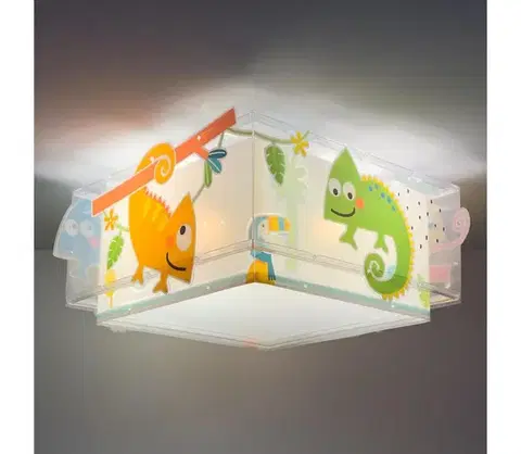 Svietidlá Dalber 63316 - Detské stropné svietidlo HAPPY JUNGLE 2xE27/15W/230V 63316M