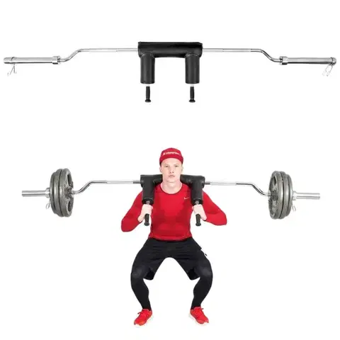 Osy k činkám Olympijský hriadeľ na drepy inSPORTline Squabar 239,3cm/50mm • 25,5kg • do 317kg • s objímkami
