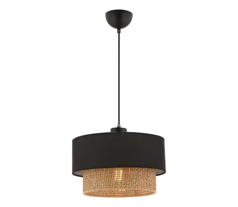 Svietidlá  Luster na lanku ECHO 1xE27/60W/230V čierna/hnedá 390FLH2500