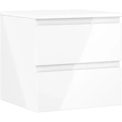 Kúpeľňový nábytok MEXEN/S - Orio kúpeľňová skrinka pod umývadlo 50 cm s doskou, 2 zásuvky, biela lesk 91A10-05047-2-BFFC00