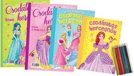 Nalepovačky, vystrihovačky, skladačky Komplet omaľovaniek Hercegnők / Princezné