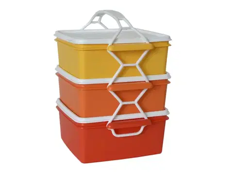 Jedlonosiče DK PLAST - Obedár / jedlonosič trojdielny 3x1,2L, rôzne farby