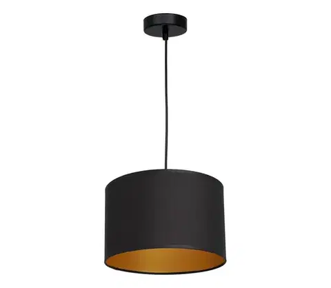 Svietidlá  Luster na lanku ARDEN 1xE27/60W/230V pr. 25 cm čierna/zlatá 3491