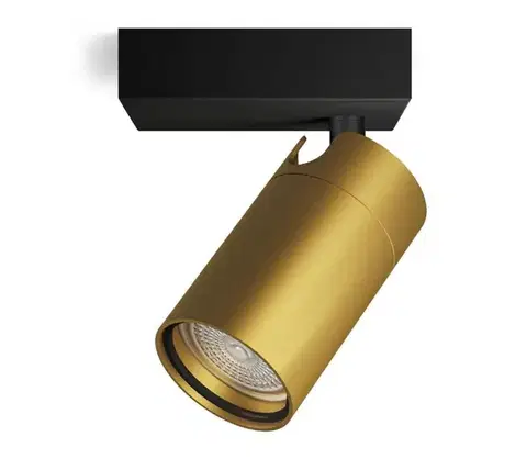 Svietidlá Philips - Kúpeľňové bodové svietidlo IDRIS 1xGU10/5W/230V IP44 čierna/zlatá 8720169299177