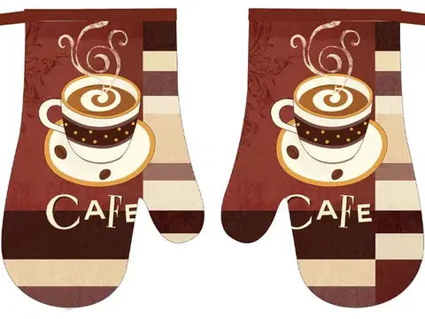 Chňapky MAKRO - Chňapka kuchynská COFFEE II s magnetom 2ks, dekor CAFE