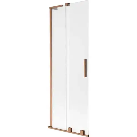 Sprchové dvere MEXEN/S - Velar L dvojkrídlová posuvná vaňová zástena 70 x 150, dekor, meď kartáčovaná 896-070-003-31-65