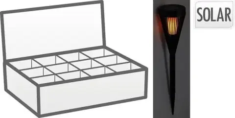 Záhradné lampy Kinekus Lampa solárna fakľa, 7,5x46,5cm, čierna