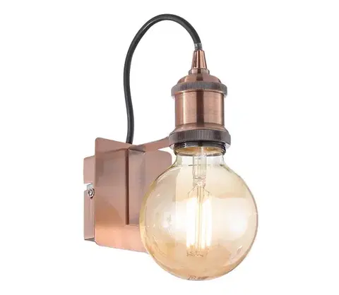 Svietidlá Ideal Lux - Nástenná lampa FRIDA 1xE27/60W/230V meď 163338