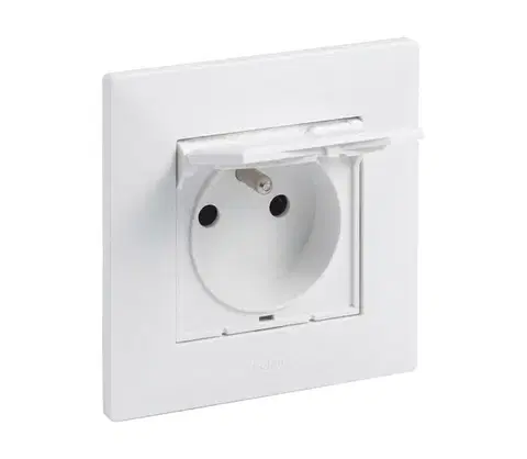 Predlžovacie káble Legrand - Vonkajšia zásuvka 250V/16A IP44 s rámčekom NILOE STEP biela LR0060+LR0051