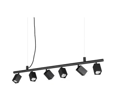 Svietidlá Ideal Lux - LED luster na lane DYNAMITE 6xGU10/7W/230V CRI 90 čierny 371412