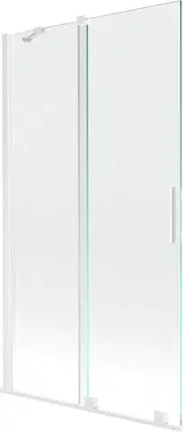 Sprchové dvere MEXEN/S - Velar Dvojkrídlová posuvná vaňová zástena 100 x 150, transparent, biela 896-100-000-01-20